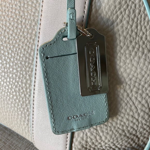 Coach Restored Bleecker Preston Satchel — Light Beige with Mint Trim - Picture 3 of 11